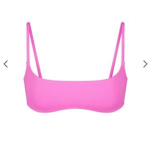SKIMS SWIM Taffy Pink Micro Scoop Bikini Top